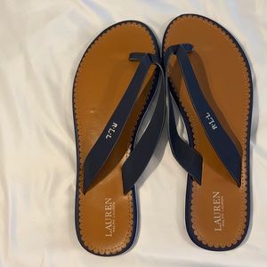 Ralph Lauren leather flip flop sandals size 10B